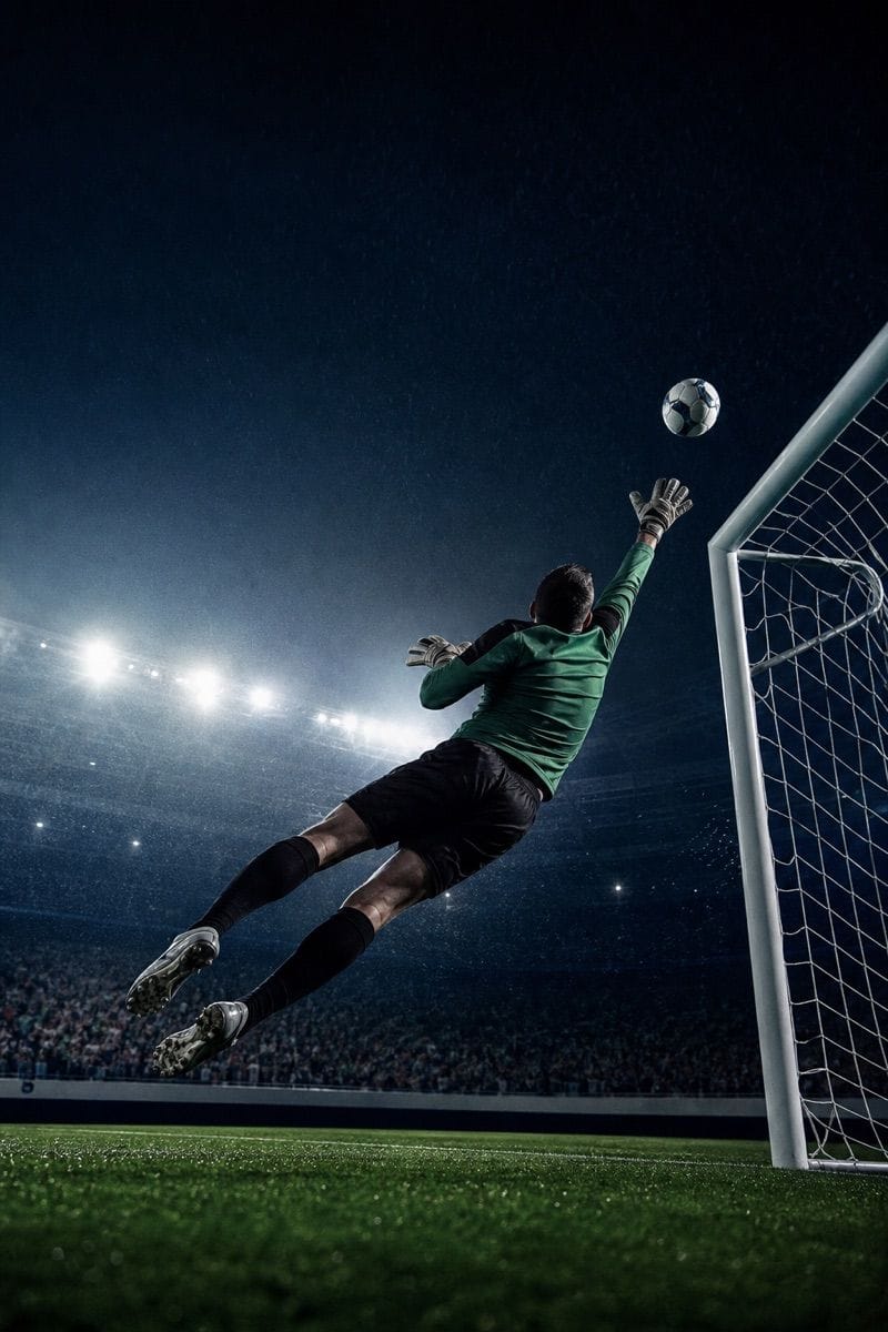 Goalkeeper makes a decisive save